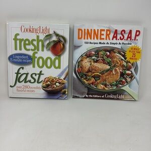COOKING LIGHT 2 Cookbooks Fresh Food Fast (hardcover) and Dinner A.S.A.P (soft)